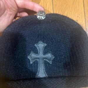 Chrome Hearts Black Beanie with Cross Emblem